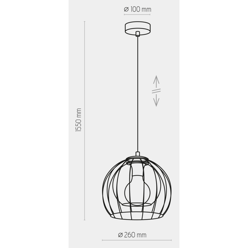 Hanglamp aan koord UNIVERSO 1xE27/60W/230V