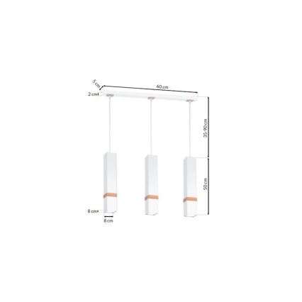 Hanglamp aan koord VIDAR 3xGU10/25W/230V