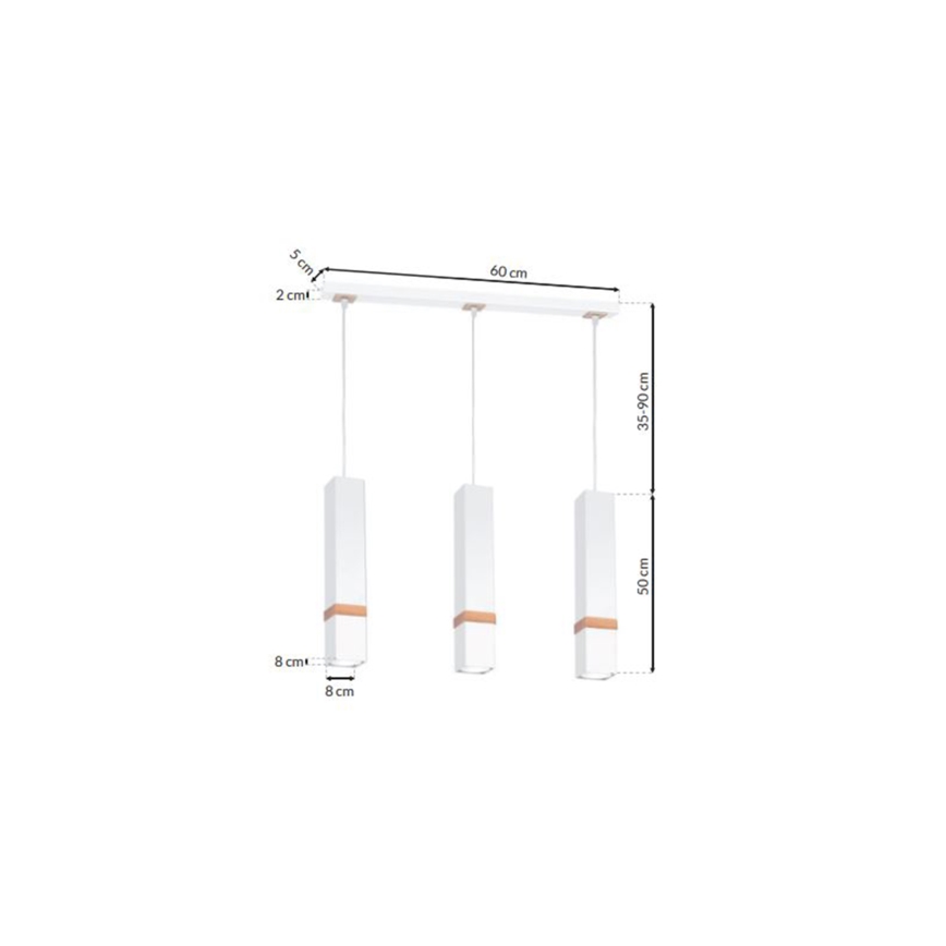 Hanglamp aan koord VIDAR 3xGU10/25W/230V