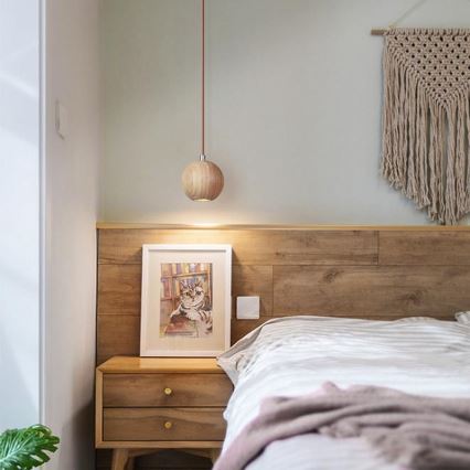 Hanglamp aan snoer 1xGU10/10W/230V Ø 11 cm massief/essenhout