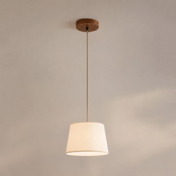 Hanglamp aan snoer AIDA 1x E27/15W/230V Ø 25 cm eiken/crème
