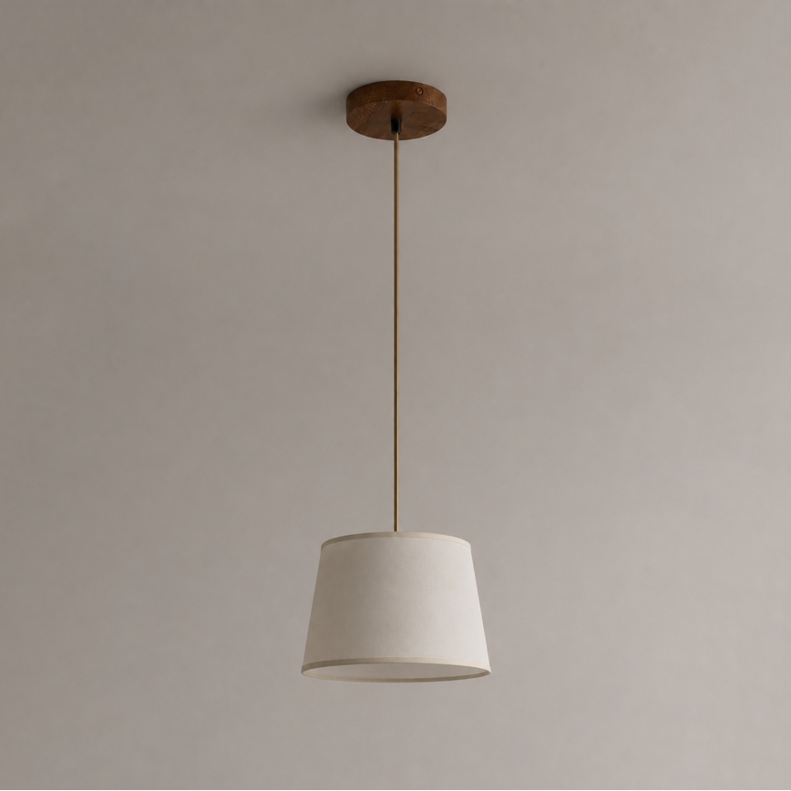 Hanglamp aan snoer AIDA 1x E27/15W/230V Ø 25 cm eiken/crème