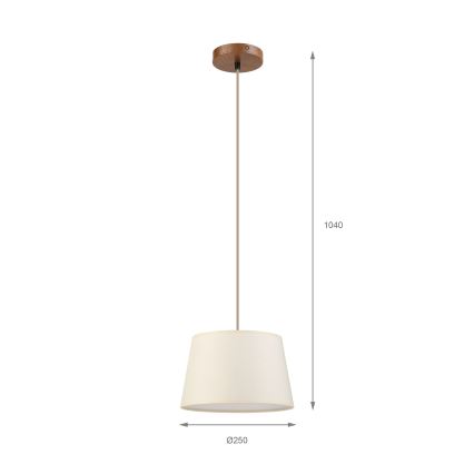 Hanglamp aan snoer AIDA 1x E27/15W/230V Ø 25 cm eiken/crème