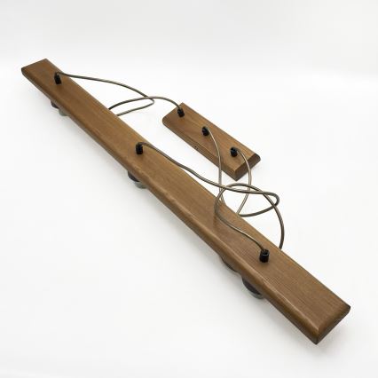 Hanglamp aan snoer AIDA 3xE27/15W/230V, diameter 25 cm, eiken/raffia