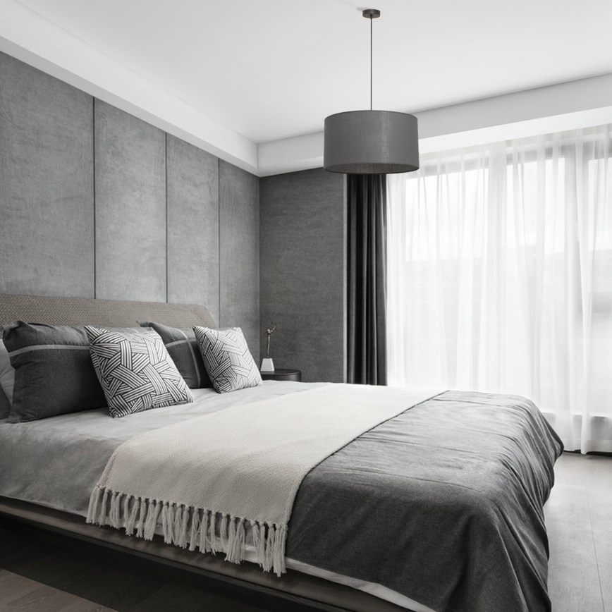 Hanglamp aan snoer ALBA 1xE27/15W/230V pr. 45 cm grijs