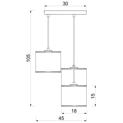 Hanglamp aan snoer ARDEN 3xE27/15W/230V Ø 30 cm beige