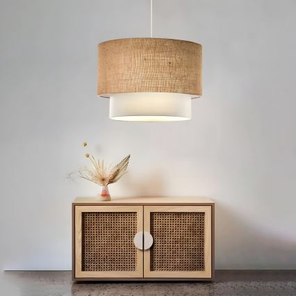 Hanglamp aan snoer AYD 1xE27/15W/230V beige/wit