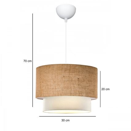 Hanglamp aan snoer AYD 1xE27/15W/230V beige/wit