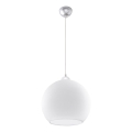 Hanglamp aan snoer BALL 1xE27/15W/230V Ø 30 cm wit