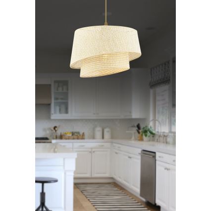 Hanglamp aan snoer BARETTE 1xE27/60W/230V crème