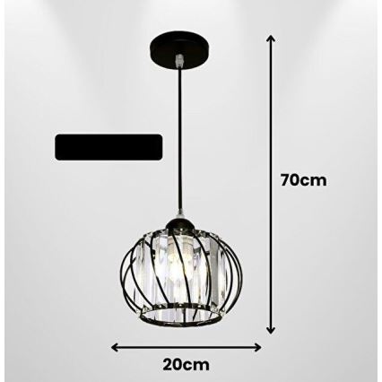Hanglamp aan snoer BELLA 1xE27/40W/230V zwart