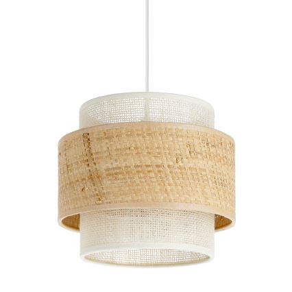 Hanglamp aan snoer BOHO 1xE27/60W/230V Ø 20 cm jute/crème