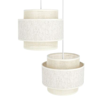 Hanglamp aan snoer BOHO 2xE27/60W/230V crème/jute