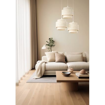 Hanglamp aan snoer BOHO 3xE27/60W/230V wit