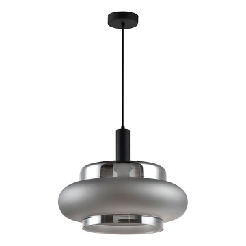 Hanglamp aan snoer BRIZI 1xE27/40W/230V grijs/gerookt glas