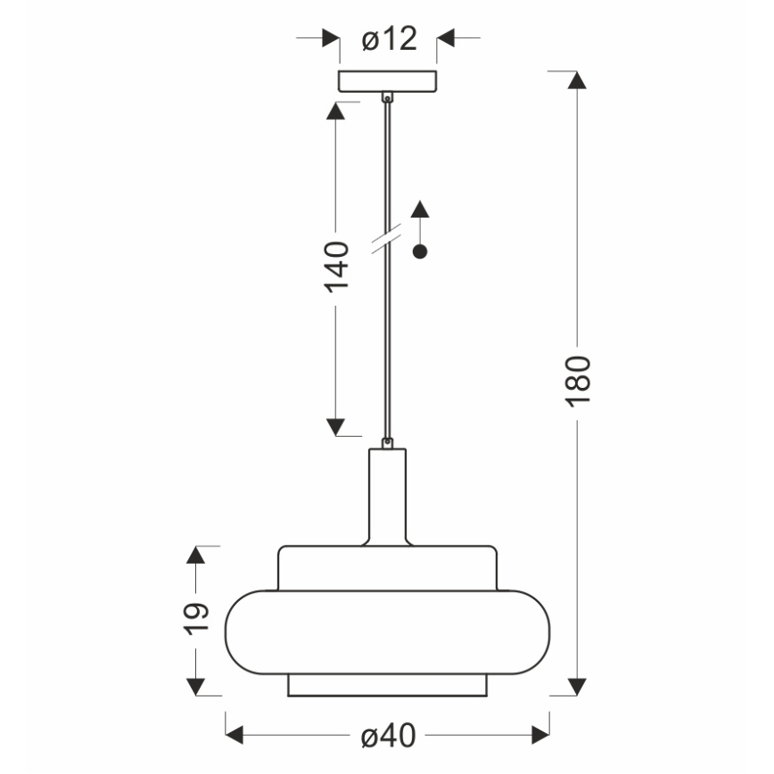 Hanglamp aan snoer BRIZI 1xE27/40W/230V grijs/gerookt glas