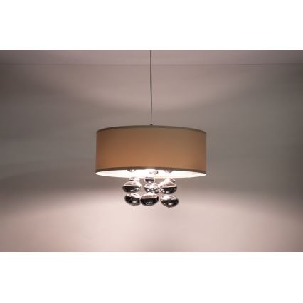 Hanglamp aan snoer BUBBLE 1x E27/60W/230V, Ø 50 cm, beige
