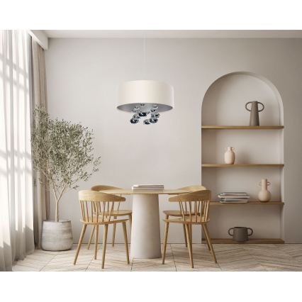Hanglamp aan snoer BUBBLE 1x E27/60W/230V, Ø 50 cm, beige