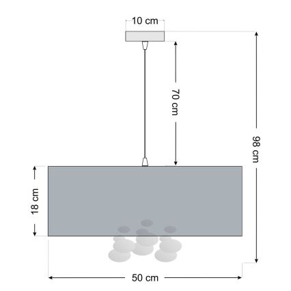 Hanglamp aan snoer BUBBLE 1x E27/60W/230V, Ø 50 cm, beige