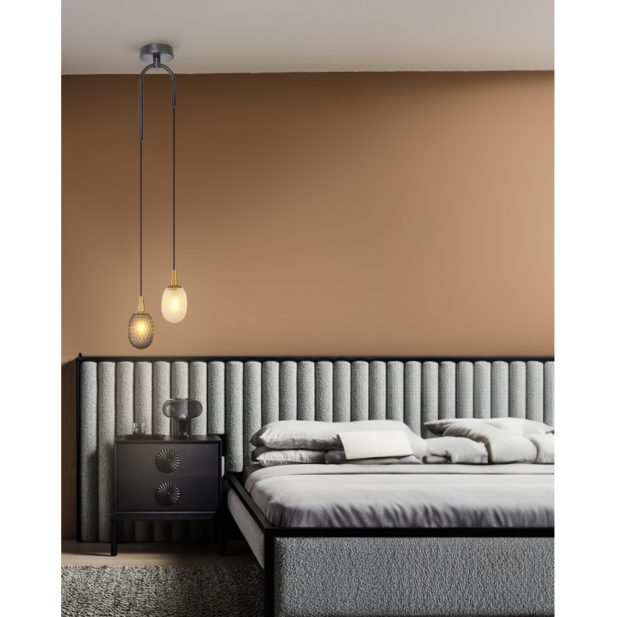 Hanglamp aan snoer CACTUS 2xG9/5W/230V grijs/wit