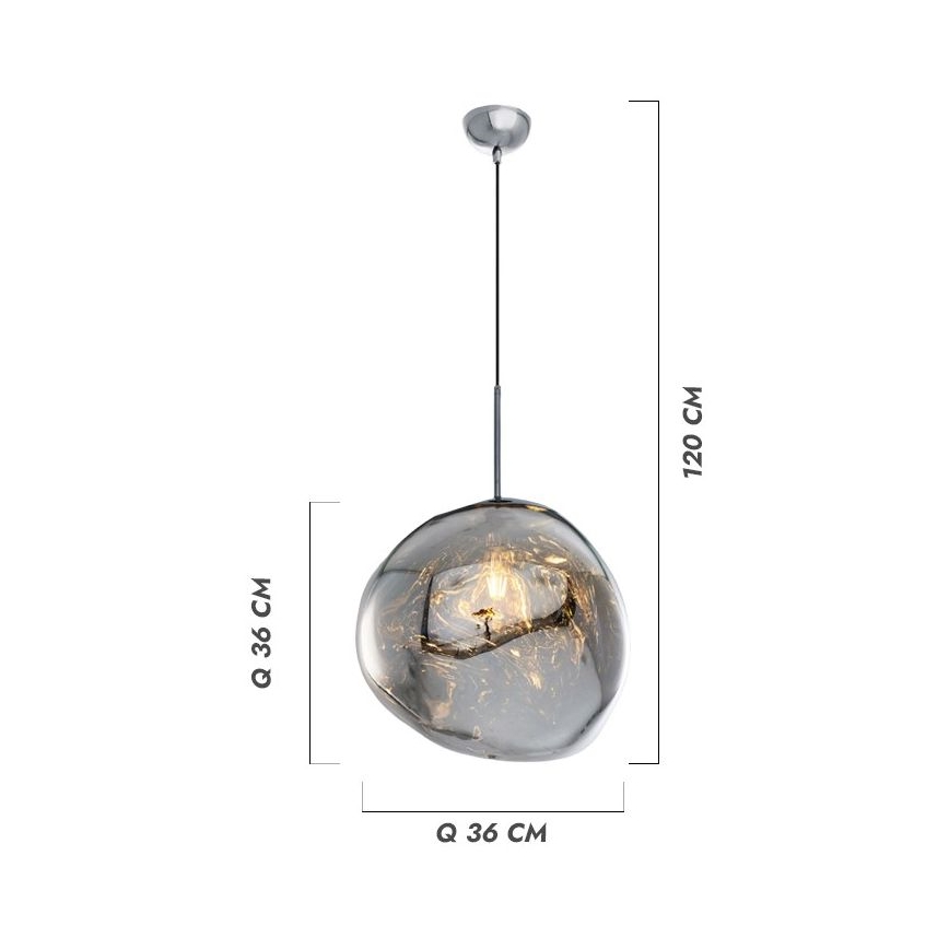 Hanglamp aan snoer CRUMPLED 1xE27/24W/230V Ø 26 cm goudkleurig