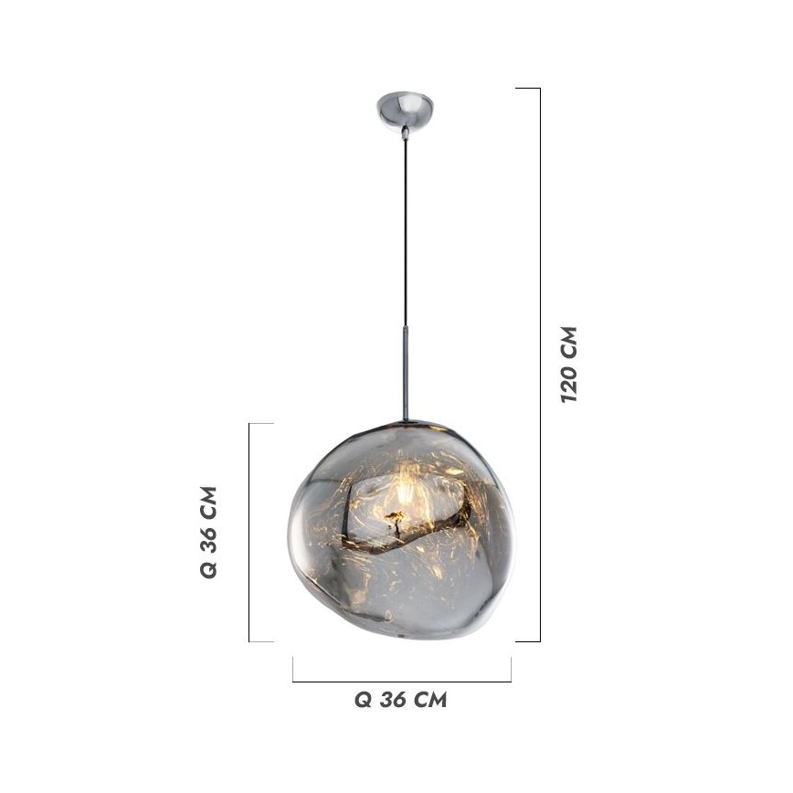 Hanglamp aan snoer CRUMPLED 1xE27/24W/230V Ø 26 cm koperkleurig