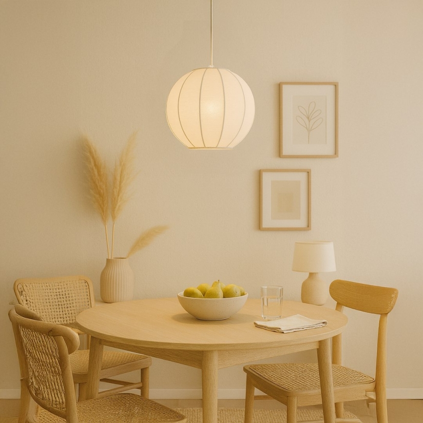 Hanglamp aan snoer DANA 1xE27/15W/230V Ø 25 cm wit