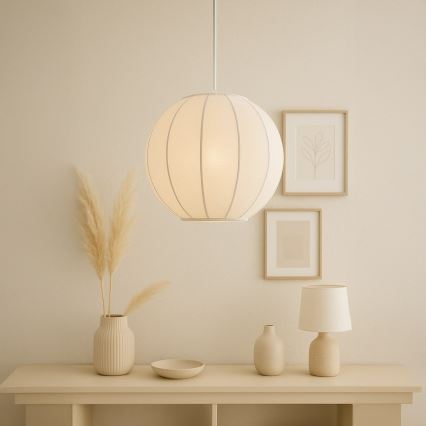 Hanglamp aan snoer DANA 1xE27/15W/230V Ø 25 cm wit