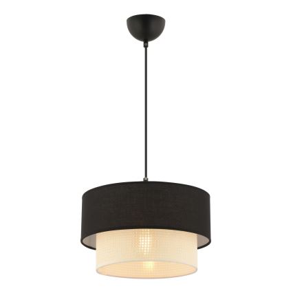 Hanglamp aan snoer ECHO 1xE27/60W/230V zwart/crème