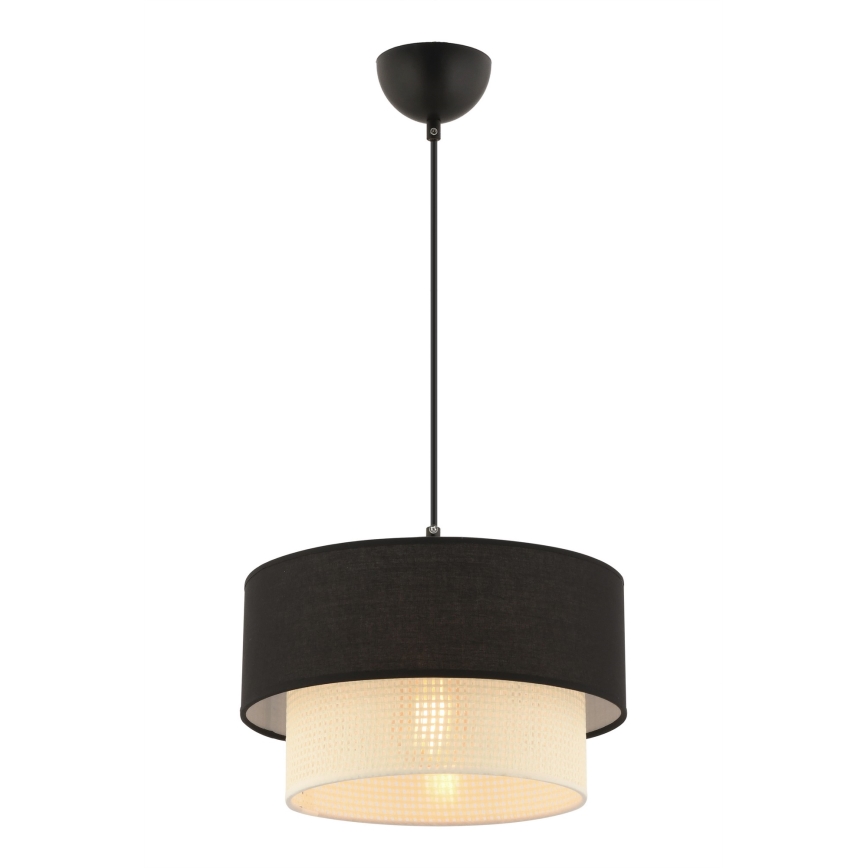 Hanglamp aan snoer ECHO 1xE27/60W/230V zwart/crème