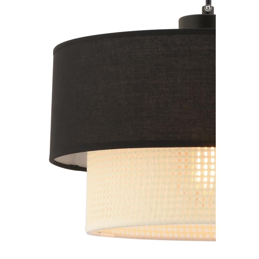 Hanglamp aan snoer ECHO 1xE27/60W/230V zwart/crème
