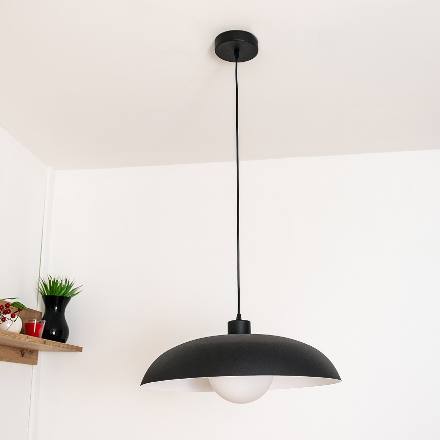Hanglamp aan snoer ECLIPSE 1xE27/15W/230V zwart/wit