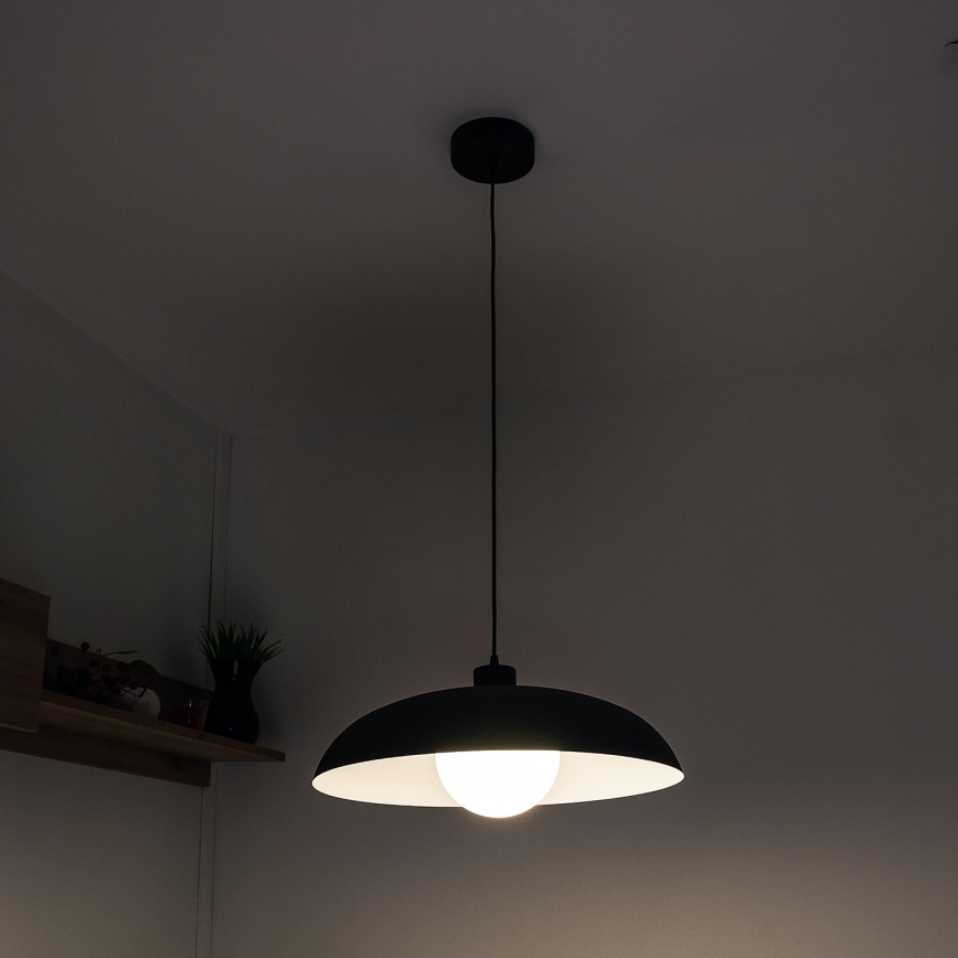 Hanglamp aan snoer ECLIPSE 1xE27/15W/230V zwart/wit
