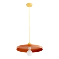 Hanglamp aan snoer ETERI 1xE27/15W/230V koperkleurig/geel