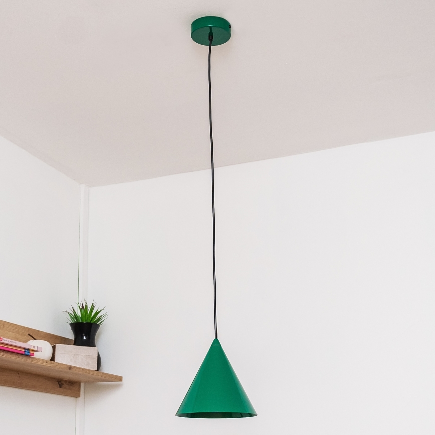Hanglamp aan snoer ETNA II 1xE27/15W/230V Ø 18,5 cm groen