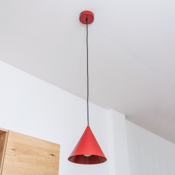 Hanglamp aan snoer ETNA II 1xE27/15W/230V, Ø 18,5 cm, rood