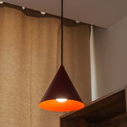 Hanglamp aan snoer ETNA II 1xE27/15W/230V, Ø 18,5 cm, rood