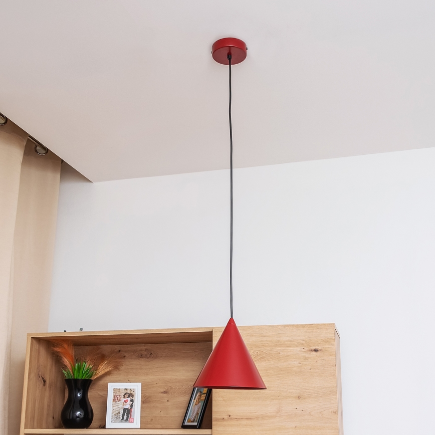 Hanglamp aan snoer ETNA II 1xE27/15W/230V, Ø 18,5 cm, rood