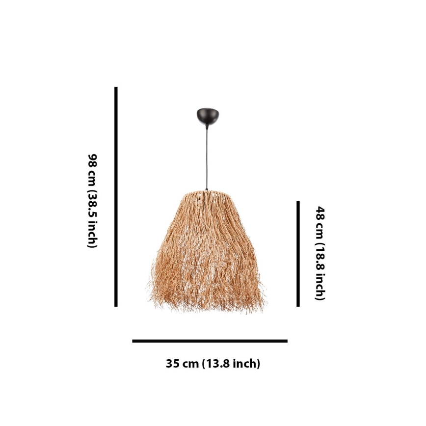 Hanglamp aan snoer FRINGE 1xE27/40W/230V raffia