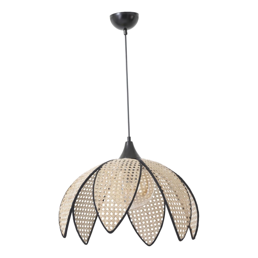 Hanglamp aan snoer FUME 1xE27/40W/230V Ø 40 cm zwart/beige