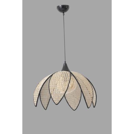 Hanglamp aan snoer FUME 1xE27/40W/230V Ø 40 cm zwart/beige