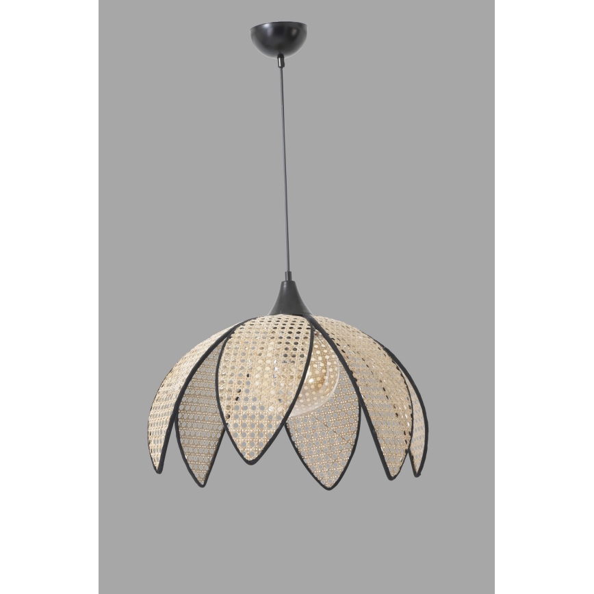 Hanglamp aan snoer FUME 1xE27/40W/230V Ø 40 cm zwart/beige
