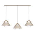 Hanglamp aan snoer FUNDA 3xE27/15W/230V beige