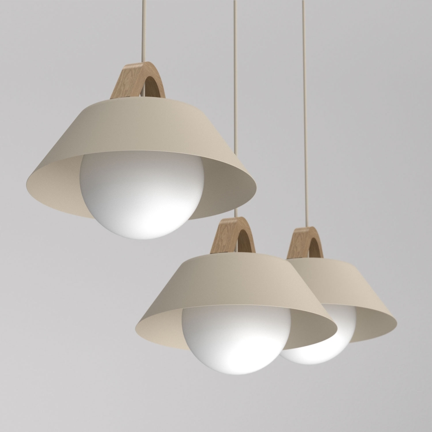 Hanglamp aan snoer FUNDA 3xE27/15W/230V beige