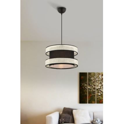 Hanglamp aan snoer HALO 1xE27/60W/230V zwart/crème