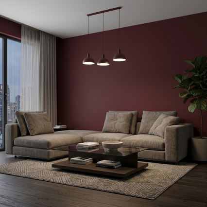 Hanglamp aan snoer HANDA 3xE27/15W/230V bordeaux