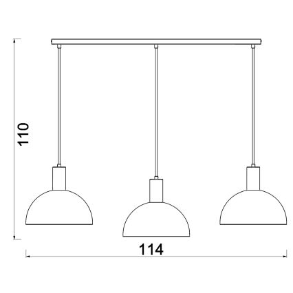 Hanglamp aan snoer HANDA 3xE27/15W/230V bordeaux