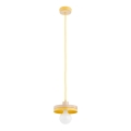 Hanglamp aan snoer LARSO 1xE27/15W/230V geel/beige
