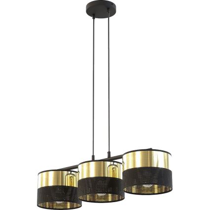 Hanglamp aan snoer LUX 3xE27/15W/230V zwart/goud