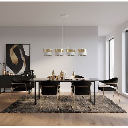 Hanglamp aan snoer LUX 4xE27/15W/230V wit/goud